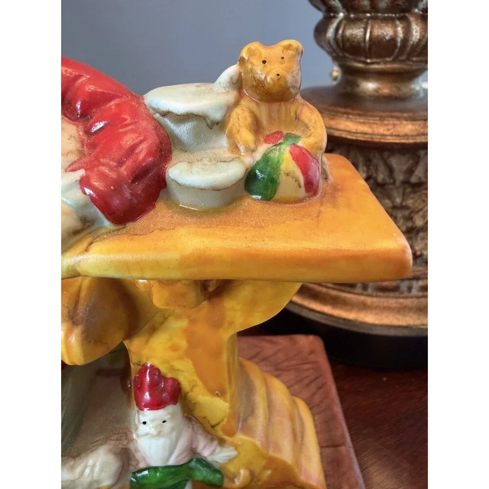 Vintage Santa Claus Music Box Santas Workshop Plays Jingle Bells Japan